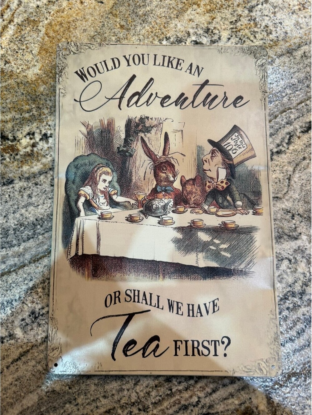Alice in Wonderland Themed Metal Tin Sign Wall Decor